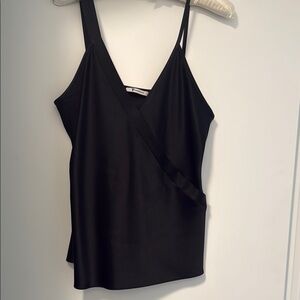 Alexander Wang Black Asymmetrical Wrap Camisole
